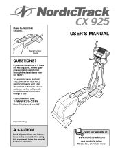 nordictrack cx 925 parts pdf manual